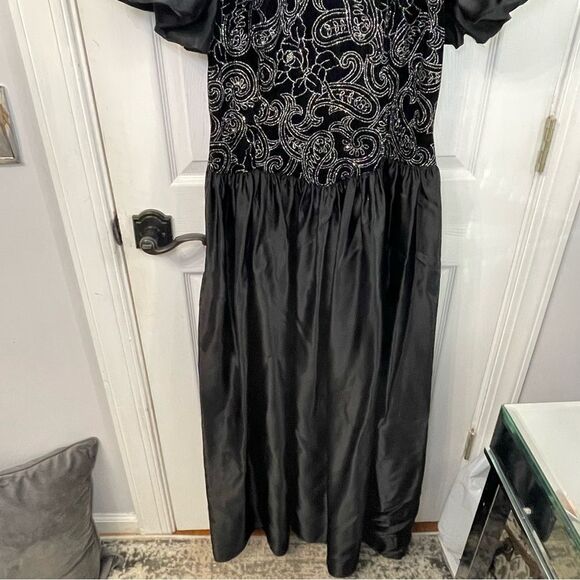 Vintage Black & Silver Dress - Picture 3 of 12
